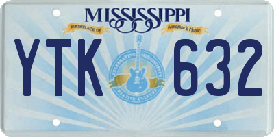 MS license plate YTK632