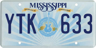 MS license plate YTK633