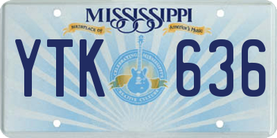 MS license plate YTK636