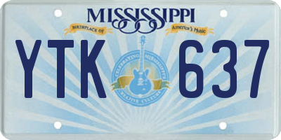 MS license plate YTK637