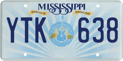 MS license plate YTK638