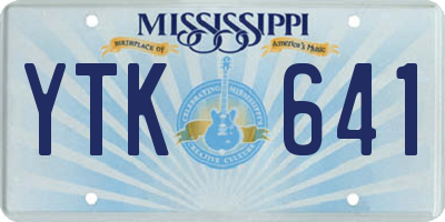 MS license plate YTK641