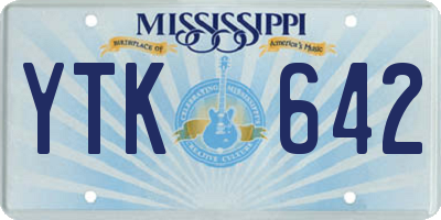 MS license plate YTK642