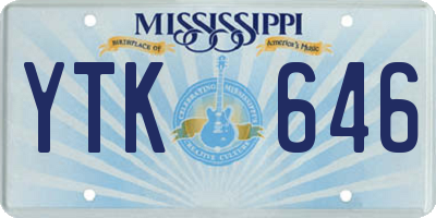 MS license plate YTK646