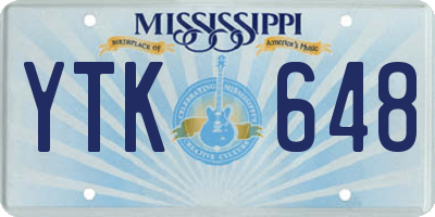 MS license plate YTK648