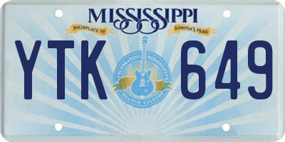 MS license plate YTK649