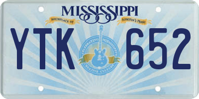 MS license plate YTK652