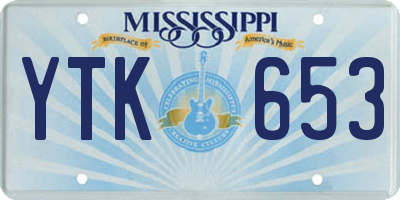 MS license plate YTK653