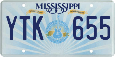 MS license plate YTK655