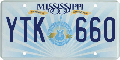 MS license plate YTK660