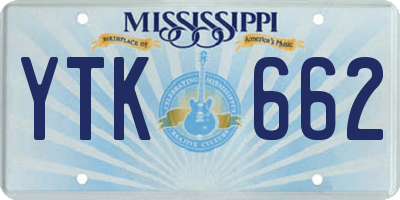 MS license plate YTK662