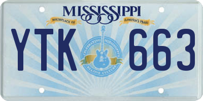 MS license plate YTK663
