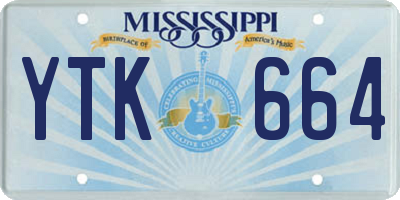 MS license plate YTK664