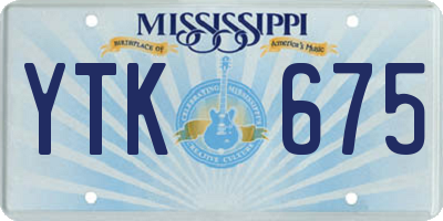 MS license plate YTK675