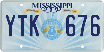 MS license plate YTK676