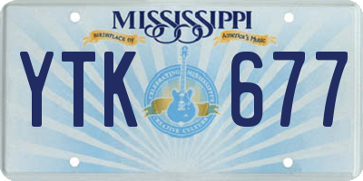 MS license plate YTK677