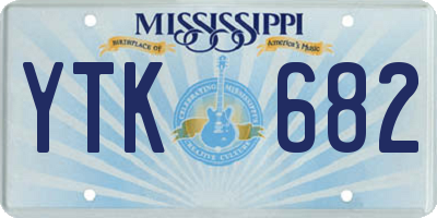 MS license plate YTK682