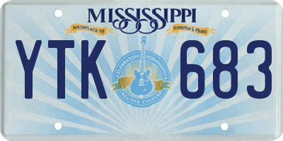 MS license plate YTK683