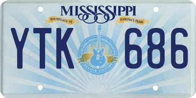 MS license plate YTK686