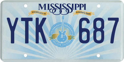 MS license plate YTK687