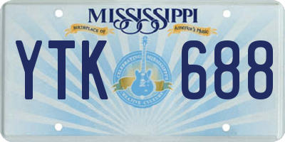 MS license plate YTK688