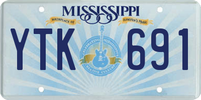 MS license plate YTK691