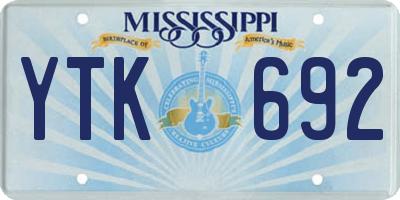 MS license plate YTK692