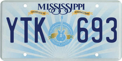 MS license plate YTK693