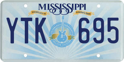 MS license plate YTK695