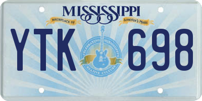 MS license plate YTK698