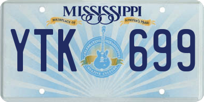 MS license plate YTK699
