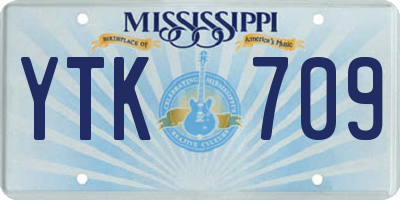 MS license plate YTK709