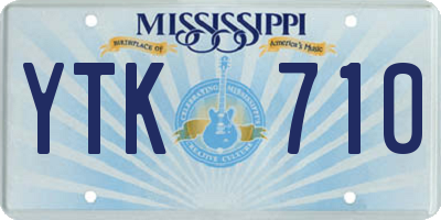MS license plate YTK710