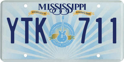 MS license plate YTK711
