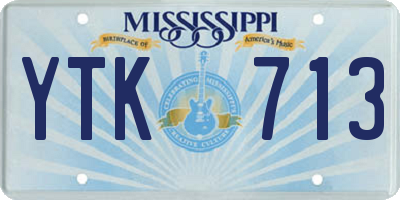 MS license plate YTK713