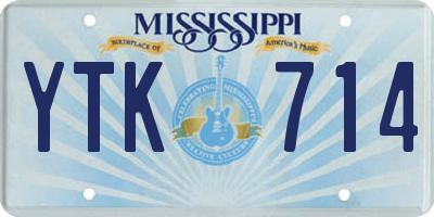 MS license plate YTK714