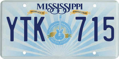 MS license plate YTK715