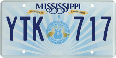 MS license plate YTK717
