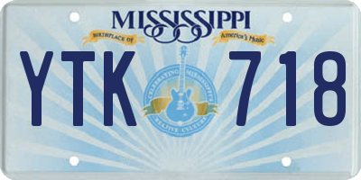 MS license plate YTK718