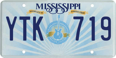 MS license plate YTK719