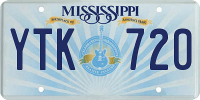 MS license plate YTK720