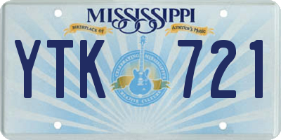 MS license plate YTK721