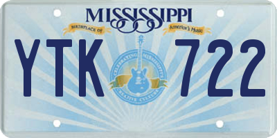 MS license plate YTK722