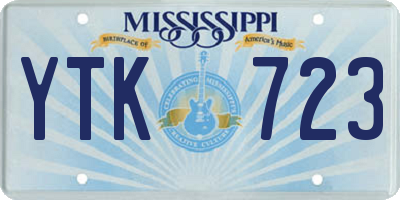 MS license plate YTK723