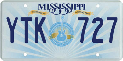 MS license plate YTK727