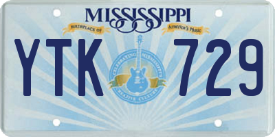 MS license plate YTK729