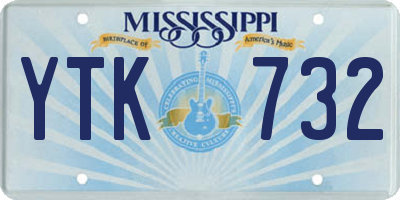 MS license plate YTK732