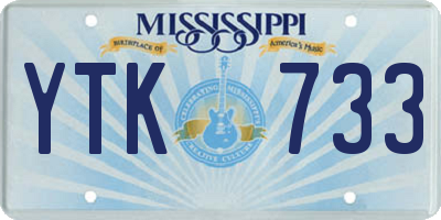 MS license plate YTK733