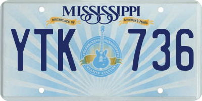 MS license plate YTK736