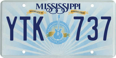 MS license plate YTK737